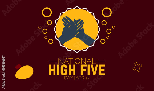 National High Five Day Celebration Graphic with Hands and Text