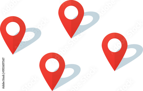 set of map pointers vector illustration