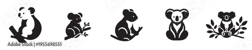 koala vector with silhouette style