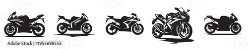 motorcycle vector with silhouette style