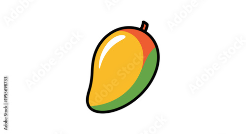 Fresh yellow mango fruit illustration.