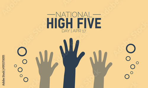 National High Five Day illustration showing raised hands reaching up in celebration and unity, symbolizing teamwork and success