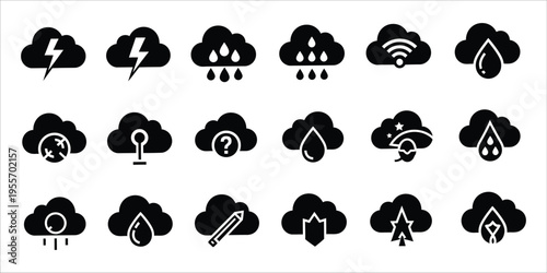 Weather forecast icons set