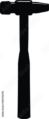 Neurological reflex hammer medical instrument silhouette icon vector