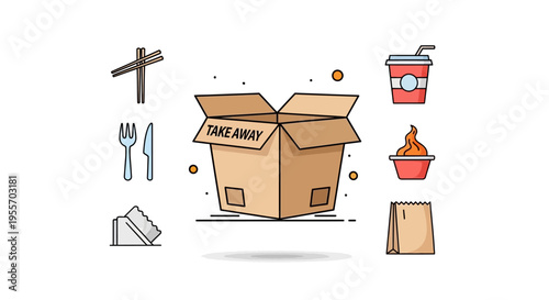 Take away food cardboard box.