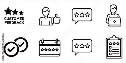 Customer feedback and rating icons