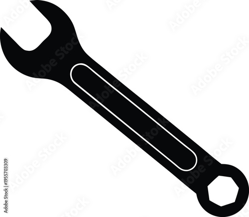 Wrench spanner tool icon vector for repair maintenance and settings
