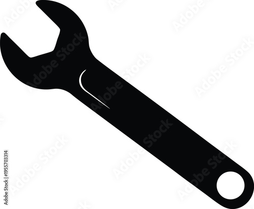 Wrench tool repair icon vector silhouette illustration