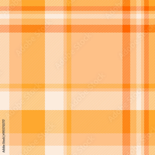 Order fabric vector background, nyc check seamless plaid. Stitch texture pattern tartan textile in orange and amber colors.