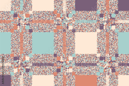 Abstract glitch field with broken grids and layered distortion. The grunge texture adds complexity and depth, ideal for artistic and experimental designs.