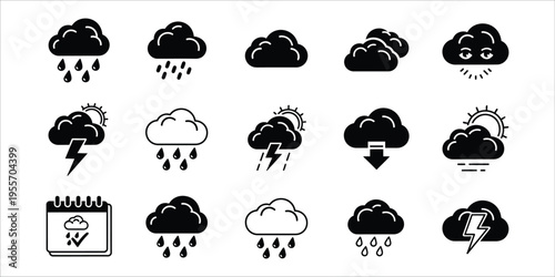 Weather forecast icons set