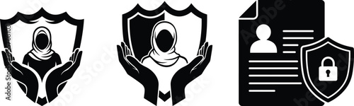 Cybersecurity and protection icons