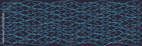 Abstract design featuring a distorted blue grid on a dark backdrop, creating a captivating geometric pattern.