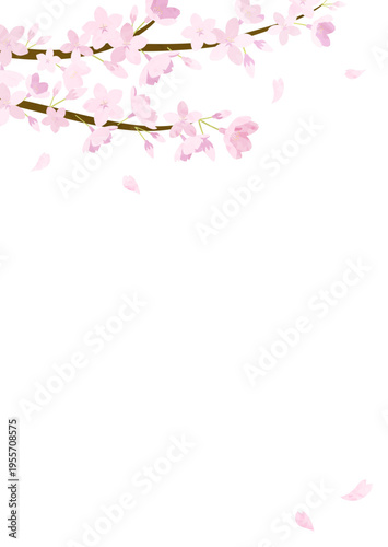 水彩の桜の背景フレーム