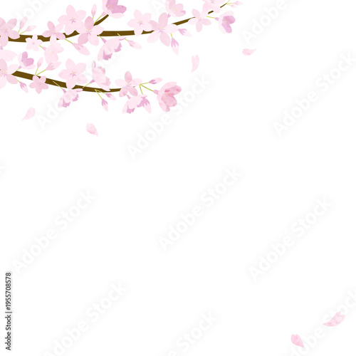 水彩の桜の背景フレーム