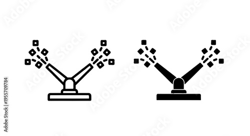 Vector illustration of lawn sprinkler icon, irrigation system symbol, vector illustration