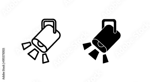Vector illustration of spotlight icon set, stage lighting equipment, vector illustration