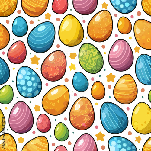 Nahtloser Hintergrund mit bunten Ostereiern