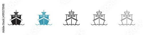 Ship icon in flat style. Basic vector symbol illustration