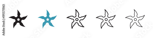 Shuriken icon in flat style. Basic vector symbol illustration