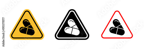 Side effects sign in flat style. Basic vector symbol illustration