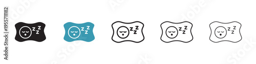 Sleeping icon in flat style. Basic vector symbol illustration