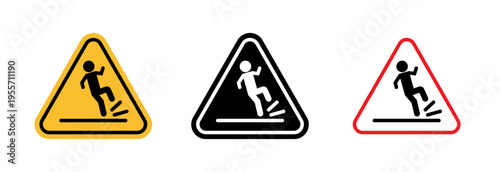 Slippery ice sign in flat style. Basic vector symbol illustration