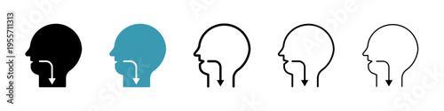 Swallowing reflex icon in flat style. Basic vector symbol illustration