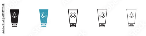 Suntan cream icon in flat style. Basic vector symbol illustration