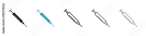 Syringe icon in flat style. Basic vector symbol illustration