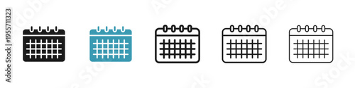 Table calendar icon in flat style. Basic vector symbol illustration