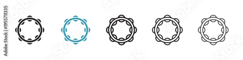 Tambourine icon in flat style. Basic vector symbol illustration