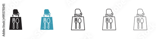 Take away food icon in flat style. Basic vector symbol illustration