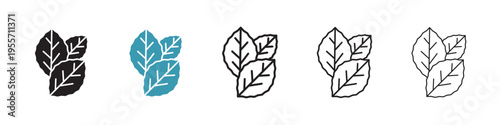 Tobacco leaves icon in flat style. Basic vector symbol illustration