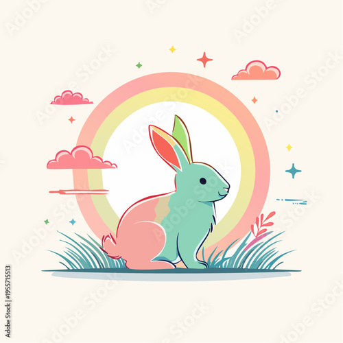 Minimalistischer Osterhintergrund mit Hasensilhouette