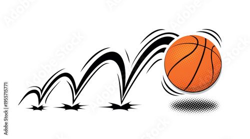 basketball ball bounces on the floor