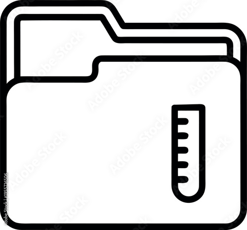 Zipped folder icon outline on transparent background