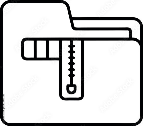 Minimalist zipped folder icon for compressed files