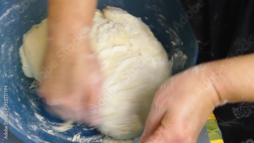 Shaping Fluffy Dough for Baking