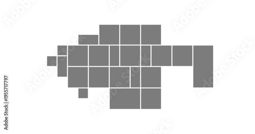 Minimalist photo collection with a montage and empty frames. Clean mosaic layout for a gallery wall or presentation. Simple moodboard grid with a neutral backdrop and thin border.