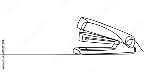 Vector continuous one line drawing of a stapler