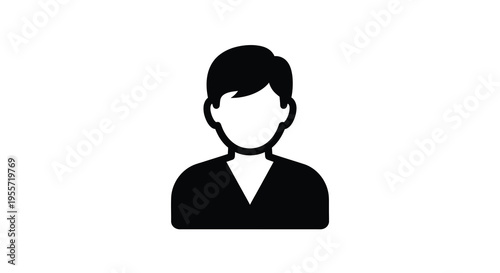 Simple black silhouette of a person s head and shoulders silhouette