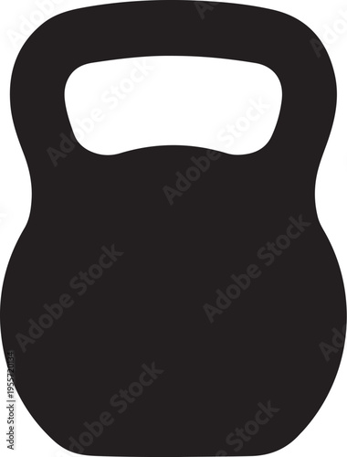 Black kettlebell vector icon for fitness and workout