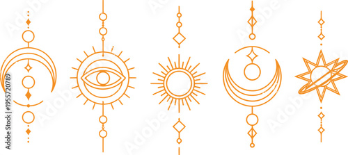 Set of burning candles vector illustration for decoration and celebration