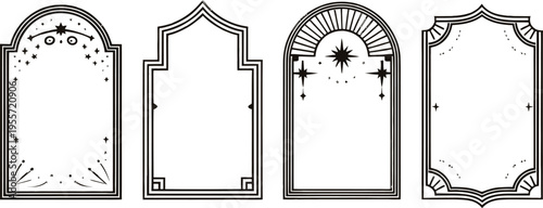 set of wrought iron gates and fence vector illustration