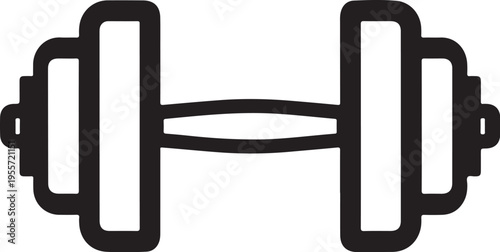 Vector black dumbbell icon