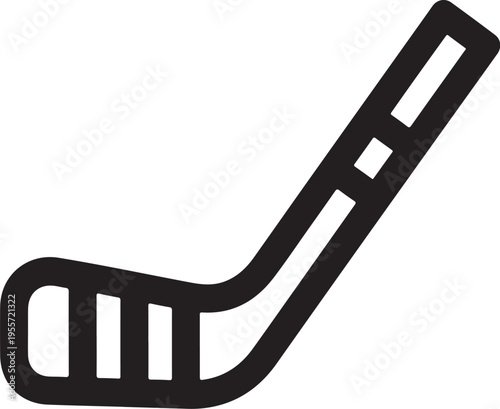 Black hockey stick icon vector