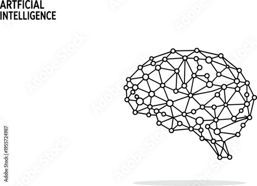 Artificial Intelligence Brain Network Diagram.