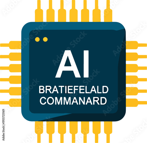 Artificial Intelligence Microchip Circuit Board.