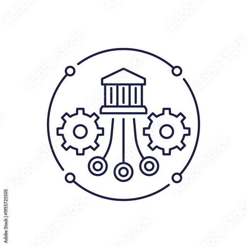 bank operations icon in line design